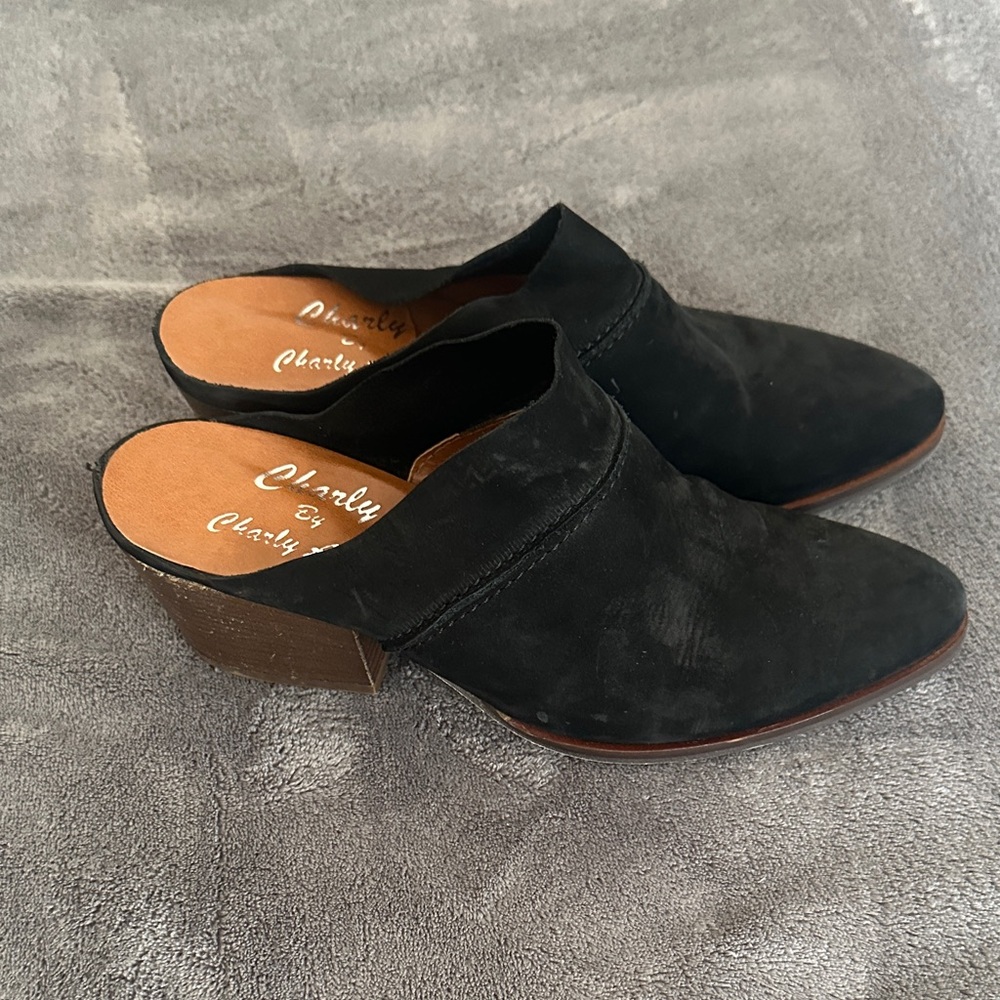 Charly Black Suede Mules